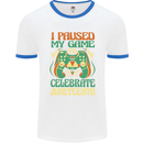 Juneteenth Gamer Gaming Video Games Mens White Ringer T-Shirt White/Royal Blue