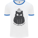 No Touchy Touchy Cat Mens White Ringer T-Shirt White/Royal Blue