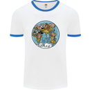 It's Never Too Late Climate Change Mens Ringer T-Shirt White/Royal Blue