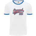 Legend Since 72nd Birthday 1951 Mens Ringer T-Shirt White/Royal Blue