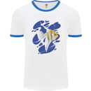 An Angel Fish in the Ocean Mens White Ringer T-Shirt White/Royal Blue