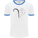 Aries Goat Head Star Sign Mens Ringer T-Shirt White/Royal Blue