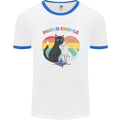 LGBT Proud Couple Funny Gay Cats Mens White Ringer T-Shirt White/Royal Blue