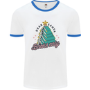 Books Only Christmas Tree Funny Bookworm Mens White Ringer T-Shirt White/Royal Blue