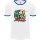 We Wish You a Creepy Christmas Skull Mens White Ringer T-Shirt White/Royal Blue