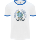 Ecological Environment Climate Change Cycling Mens Ringer T-Shirt White/Royal Blue