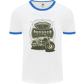 Custom Motorcycles Choppers Biker Motorbike Mens White Ringer T-Shirt White/Royal Blue