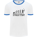 Evolution of an Archer Funny Archery Archer Mens White Ringer T-Shirt White/Royal Blue