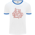 Life is a Beautiful Ride Cycling Bicycle Mens Ringer T-Shirt White/Royal Blue