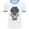 Thug Life Skulls Mens White Ringer T-Shirt White/Royal Blue