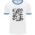 Dark Magic Black Voodoo Magic Mushrooms Mens Ringer T-Shirt White/Royal Blue
