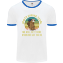 Sloth Hiking Team Funny Trekking Walking Mens White Ringer T-Shirt White/Royal Blue