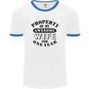 1st Wedding Anniversary 1 Year Funny Wife Mens Ringer T-Shirt White/Royal Blue