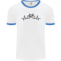 Bicycle Pulse Cycling Cyclist Road Bike Mens White Ringer T-Shirt White/Royal Blue