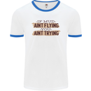 If Mud Aint Flying Motocross Scrambling 4X4 Mens Ringer T-Shirt White/Royal Blue