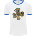 Steampunk Shamrock Mens White Ringer T-Shirt White/Royal Blue