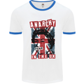 Anarchy in the UK Punk Music Rock Mens White Ringer T-Shirt White/Royal Blue