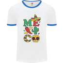 Symbols of Mexico Mens Ringer T-Shirt White/Royal Blue