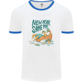 New Year Same Me Resolution Gaming Lazy Mens White Ringer T-Shirt White/Royal Blue