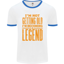 I'm Not Old I'm a Legend Funny Birthday Mens White Ringer T-Shirt White/Royal Blue