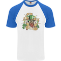 St. Patrick's Day of the Beer Funny Irish Mens S/S Baseball T-Shirt White/Royal Blue