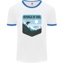 Republic of Cool Skiing Skier Ski Mens Ringer T-Shirt White/Royal Blue