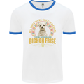 A Bichon Frise Dog Mens Ringer T-Shirt White/Royal Blue