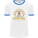 A Bichon Frise Dog Mens Ringer T-Shirt White/Royal Blue