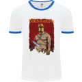 Gods of the Arena MMA Martial Arts Gym Mens White Ringer T-Shirt White/Royal Blue