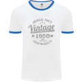 Vintage Year 73rd Birthday 1950 Mens Ringer T-Shirt White/Royal Blue