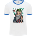 Charles Darwin Evolution Atheist Atheism Mens White Ringer T-Shirt White/Royal Blue