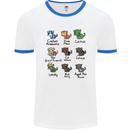 Funny Cat Superheroes Mens White Ringer T-Shirt White/Royal Blue