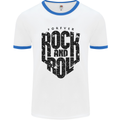 Forever Rock and Roll Music Mens Ringer T-Shirt White/Royal Blue