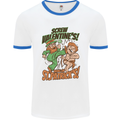 Screw Valentine's Day Funny St. Patrick's Mens White Ringer T-Shirt White/Royal Blue