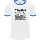 Viking Blood Runs Through Me Ship Sailing Mens Ringer T-Shirt White/Royal Blue