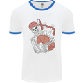 A Skeleton Playing the Bagpipes Mens Ringer T-Shirt White/Royal Blue