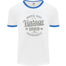 Vintage Year 34th Birthday 1989 Mens Ringer T-Shirt White/Royal Blue
