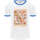 Funny Vinyl Records Turntable Music LP Mens Ringer T-Shirt White/Royal Blue