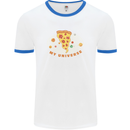 My Pizza Universe Funny Food Diet Mens White Ringer T-Shirt White/Royal Blue