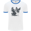 Hammer and Raven Vikings Mens Ringer T-Shirt White/Royal Blue