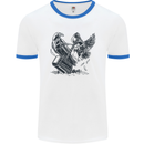 Hammer and Raven Vikings Mens Ringer T-Shirt White/Royal Blue
