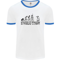 Evolution Photographer Funny Photoraphy Mens White Ringer T-Shirt White/Royal Blue