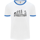 Evolution Photographer Funny Photoraphy Mens White Ringer T-Shirt White/Royal Blue