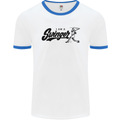 Swinger Funny Baseball Softball Mens White Ringer T-Shirt White/Royal Blue