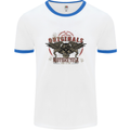 Rebel Wings Motorcycle Originals Mens White Ringer T-Shirt White/Royal Blue