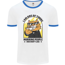 Cats I'm One of Those Morning People Funny Mens White Ringer T-Shirt White/Royal Blue