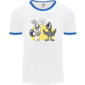 Easter Funny Chicken Eggs & Rabbit Mens Ringer T-Shirt White/Royal Blue