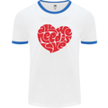 All You Need Is Love Heart Peace Mens White Ringer T-Shirt White/Royal Blue