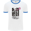 Jazz is Not Dead Skeleton Mens White Ringer T-Shirt White/Royal Blue