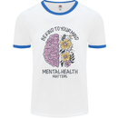 Be Kind to Your Mind Mental Health Mens Ringer T-Shirt White/Royal Blue